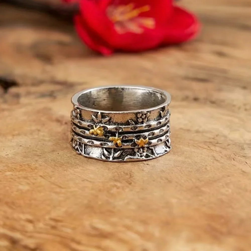 Bumble Bee Boho Two Tone Ring #1160 - Picture 5 of 8